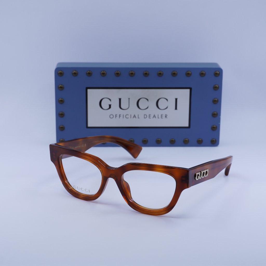 Gucci Gg1837o 002 Cat Eye Eyeglasses - Havana 51mm
